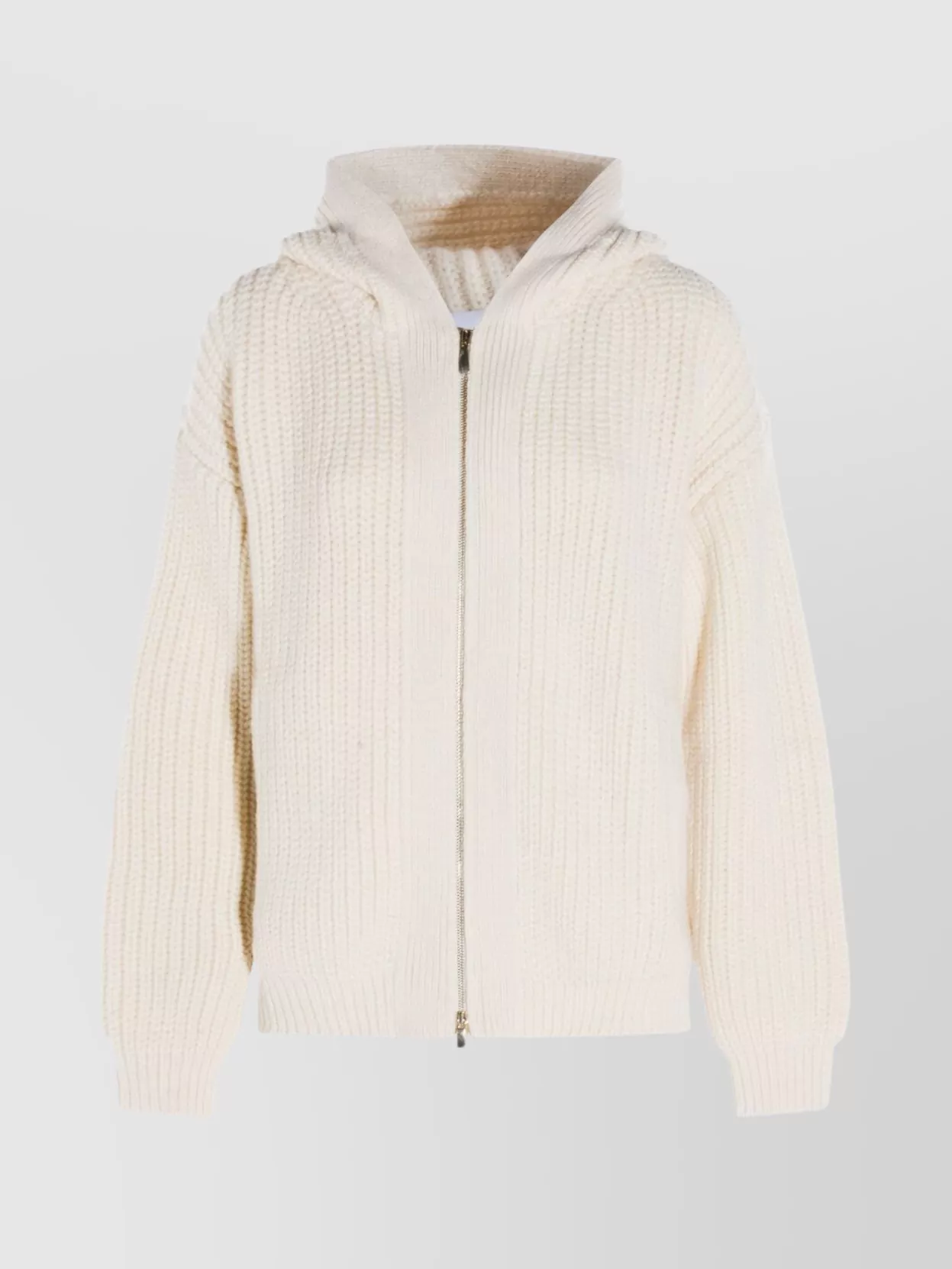 Malo Textured Knit Hooded Crewneck Sweater