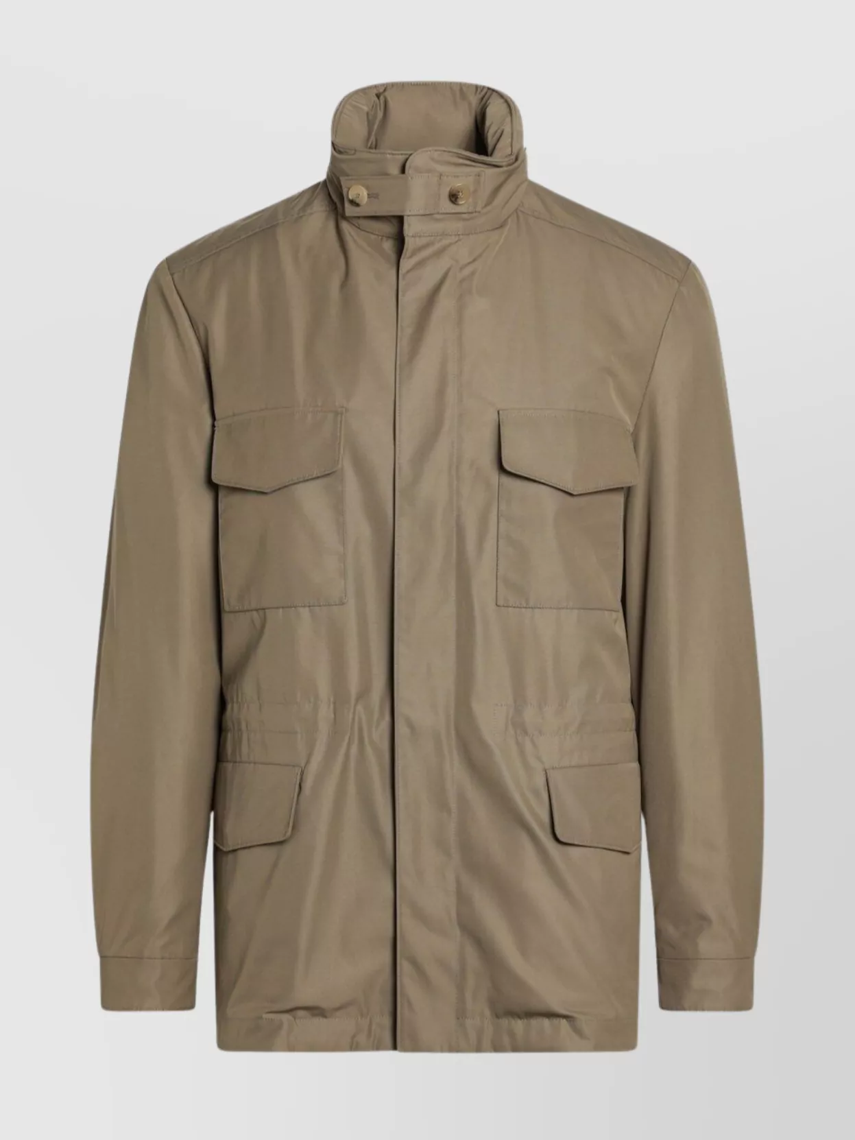 Loro Piana Travel Field Jacket High Collar In Brown