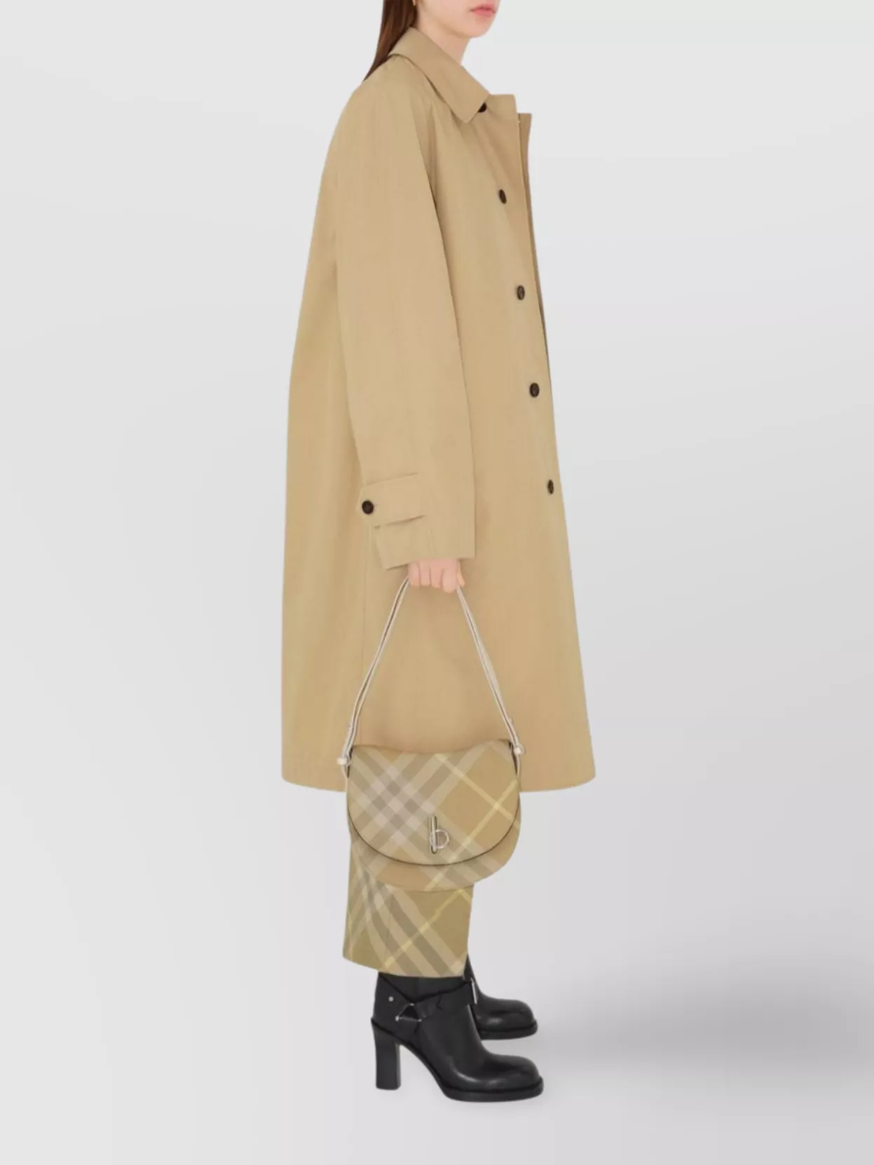 Burberry Checkered Design Wool Trousers For Women
