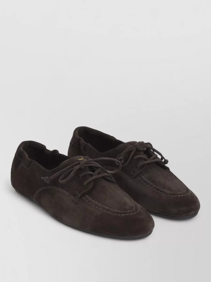 Celine suede leather lace-up loafers