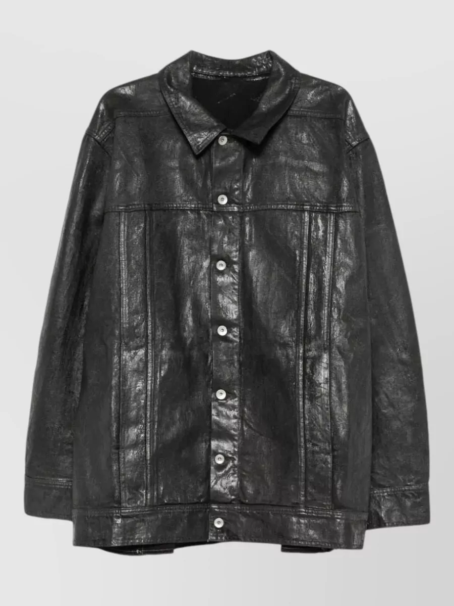 Rick Owens Drkshdw Denim coated long-sleeve jacket
