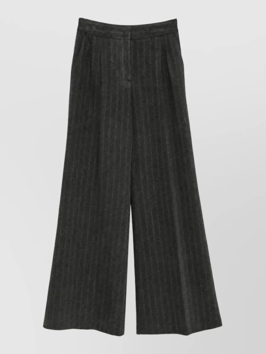 Via Masini 80 Pinstripe Wide-Leg Trousers