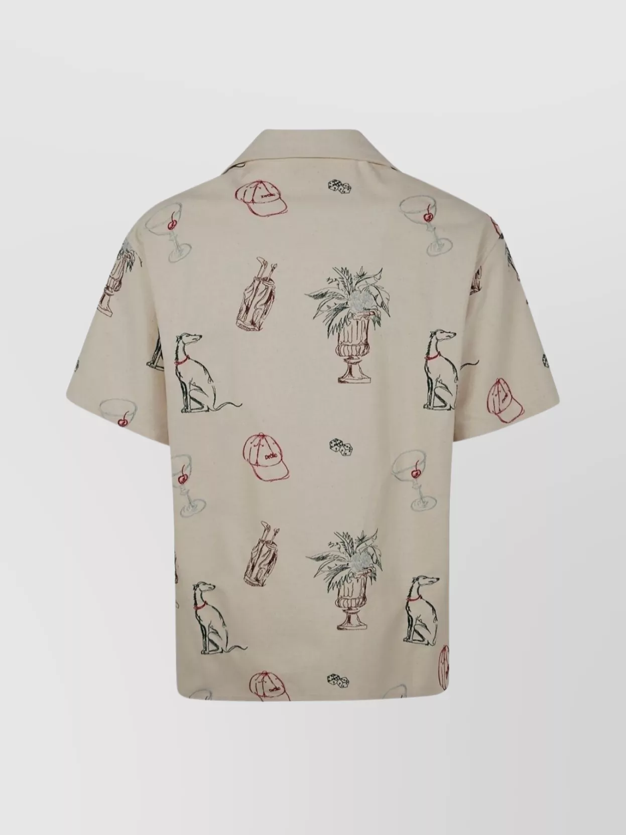 Drôle De Monsieur Graphic Print Camp Collar Shirt