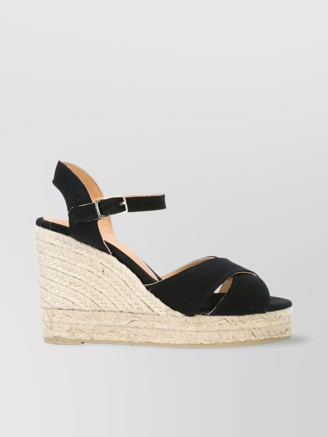 CASTAñER RAFFIA WEDGE ESPADRILLES CROSS STRAP DESIGN