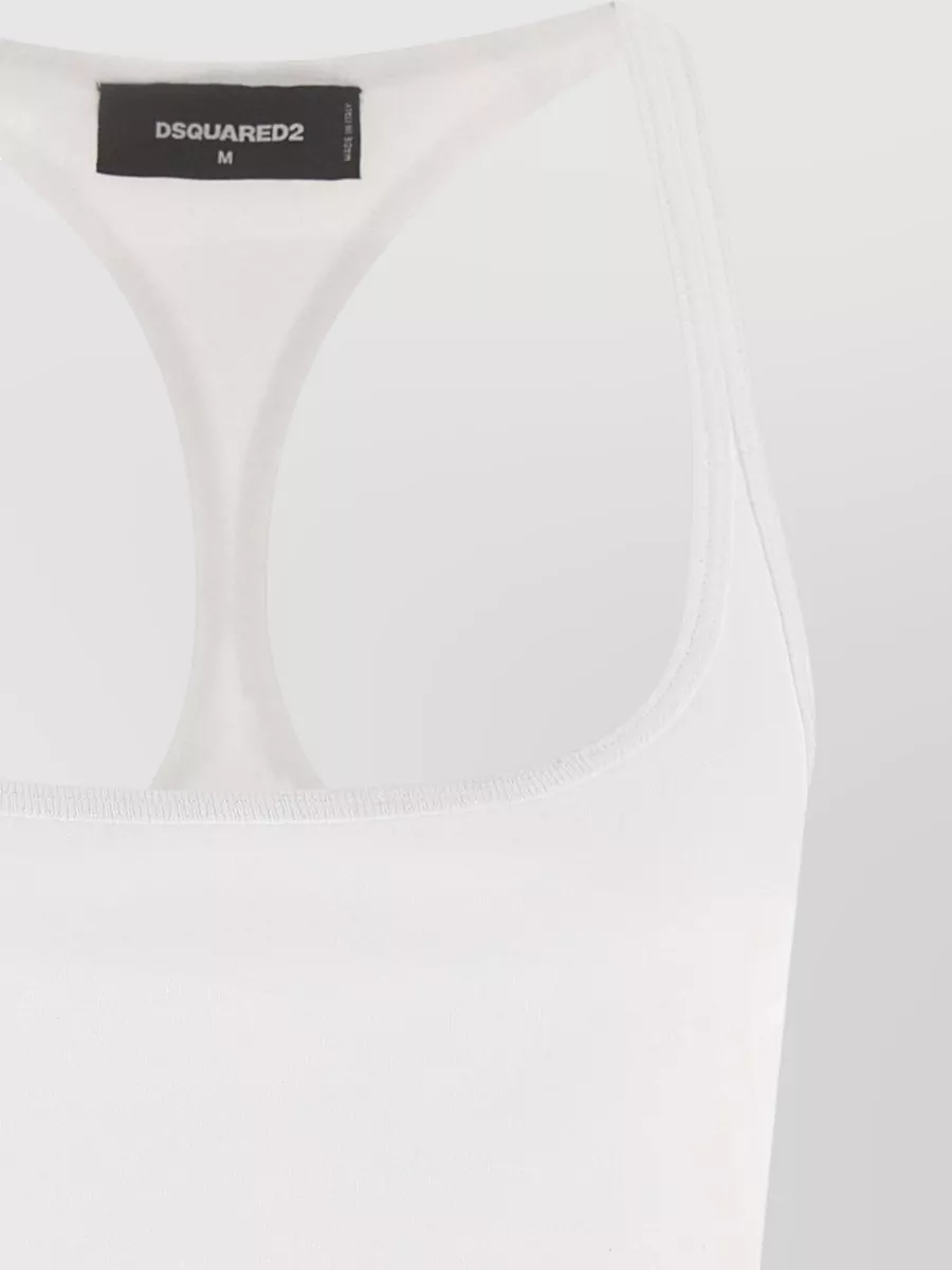 Dsquared2 Embroidered Tank Top Racerback Scoop Neck