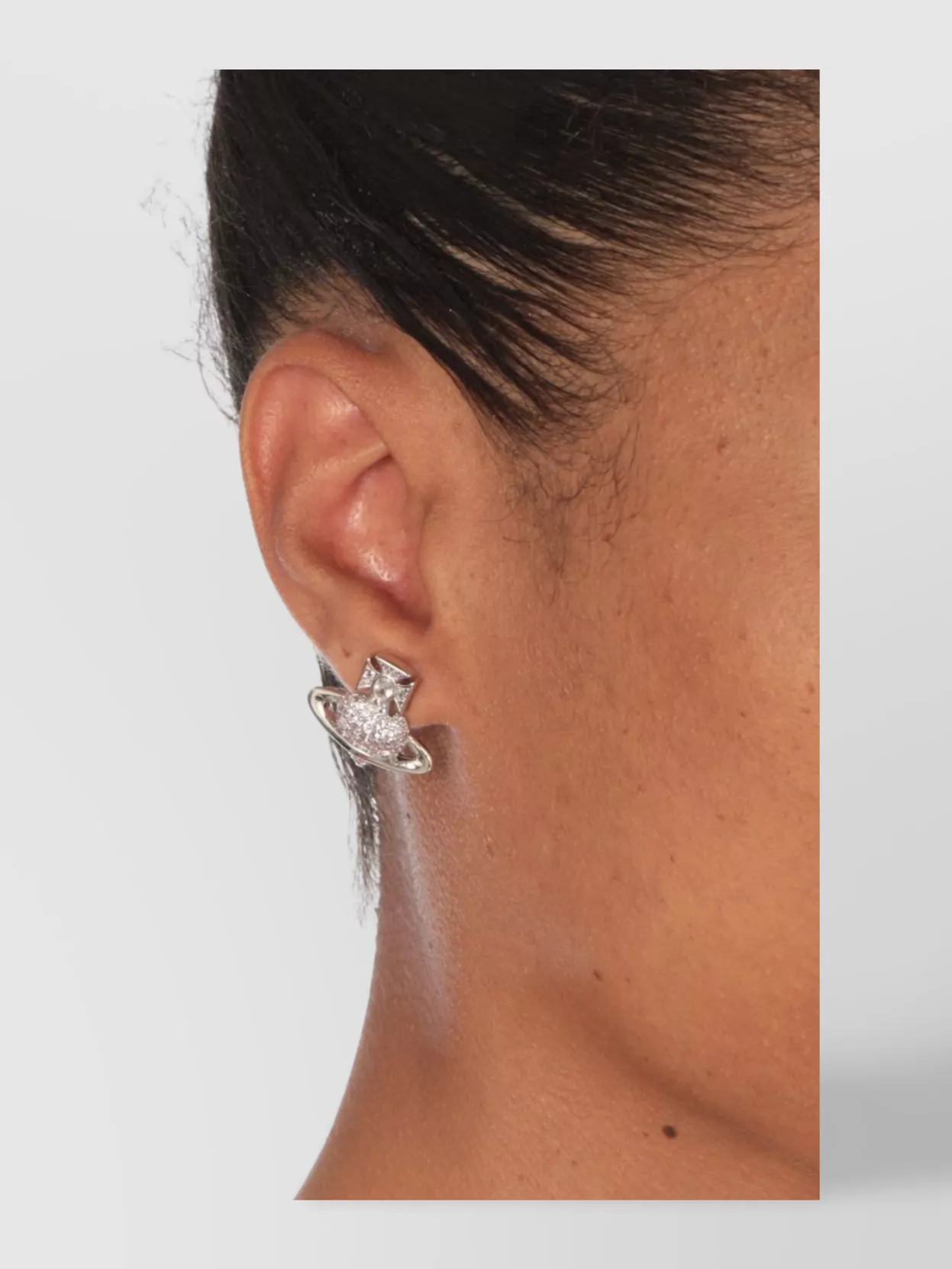 Vivienne Westwood Crystal Planet Brass Stud Earrings