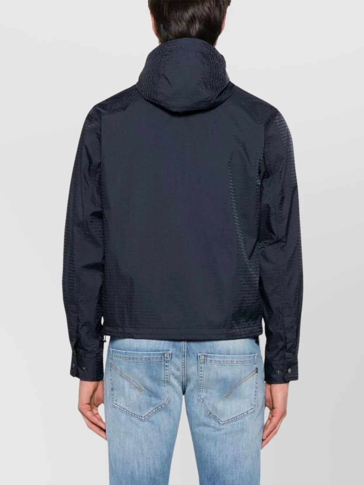 Emporio Armani Men's Blouson With Internal Nylon Bib Jacquard All-over Lettering