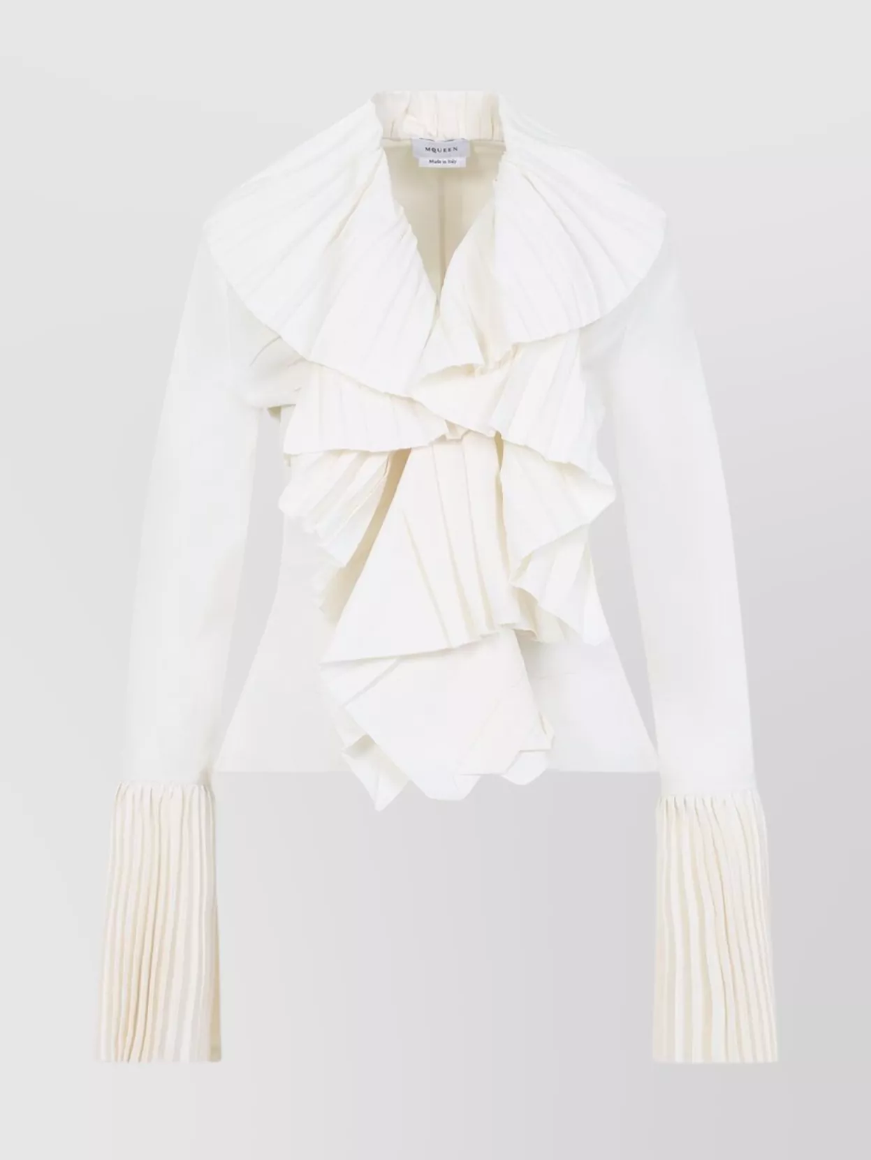 Alexander Mcqueen Ruffled Collar Paper Blend Shirt