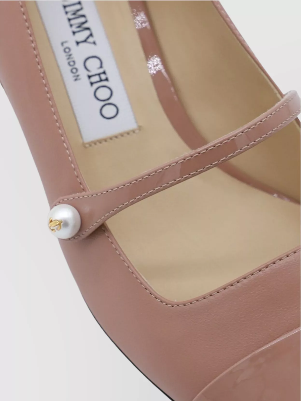Jimmy Choo Pearl Block Heel Square Toe Ballerina Shoes