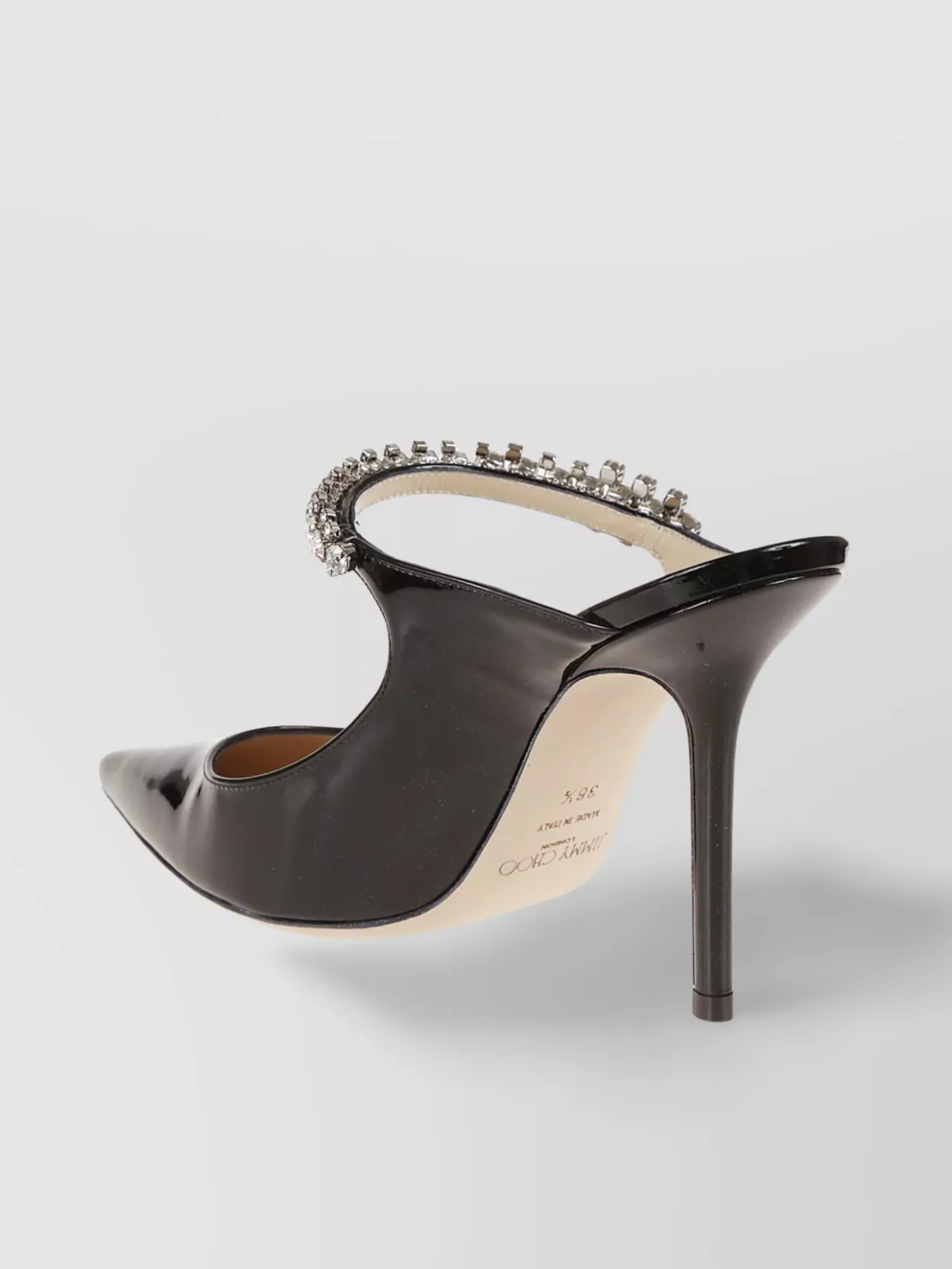 Jimmy Choo Crystal Strap Embellished Mules With 10Cm Heel