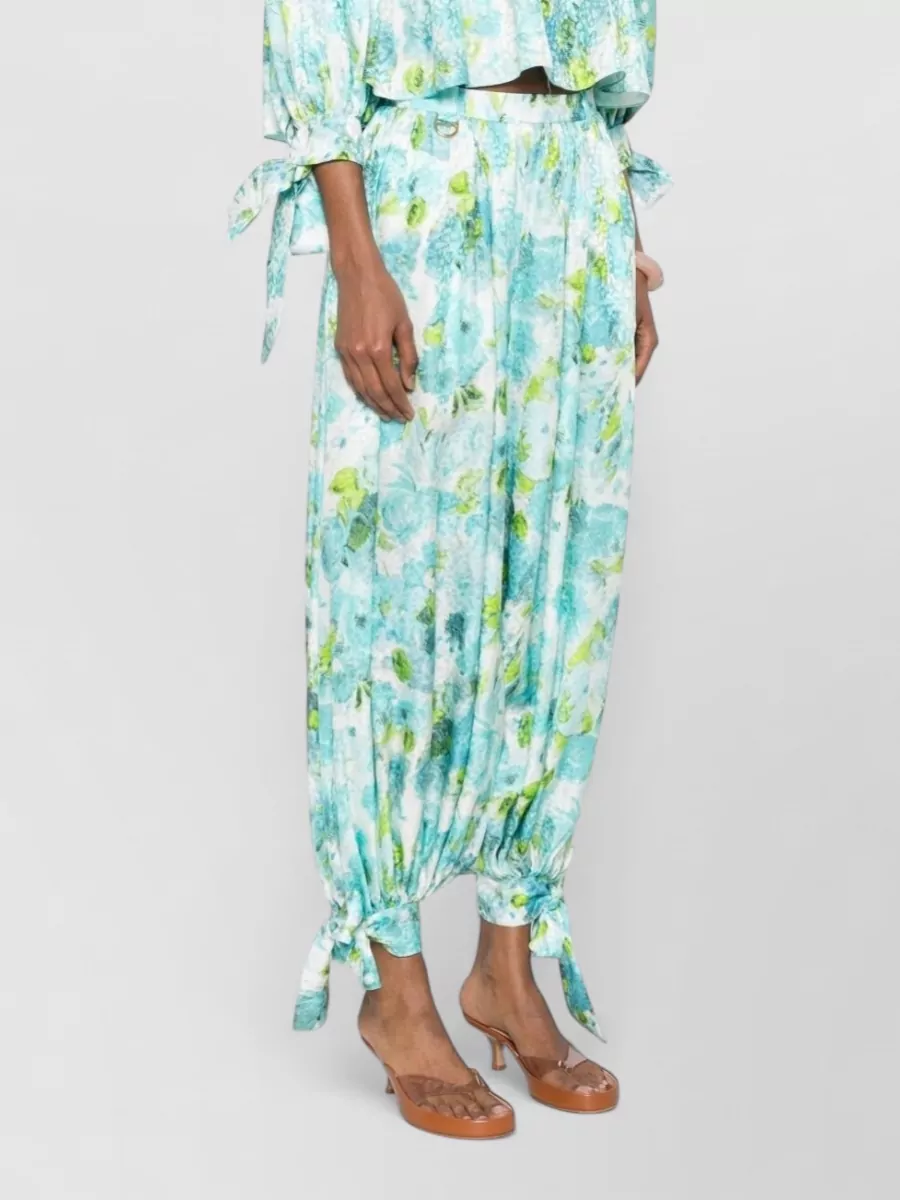 Chloé Silk Floral-Print Jacquard Trousers