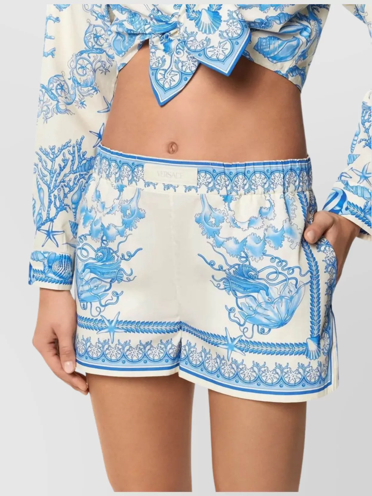 Versace Elastic Waistband Baroque Print Shorts