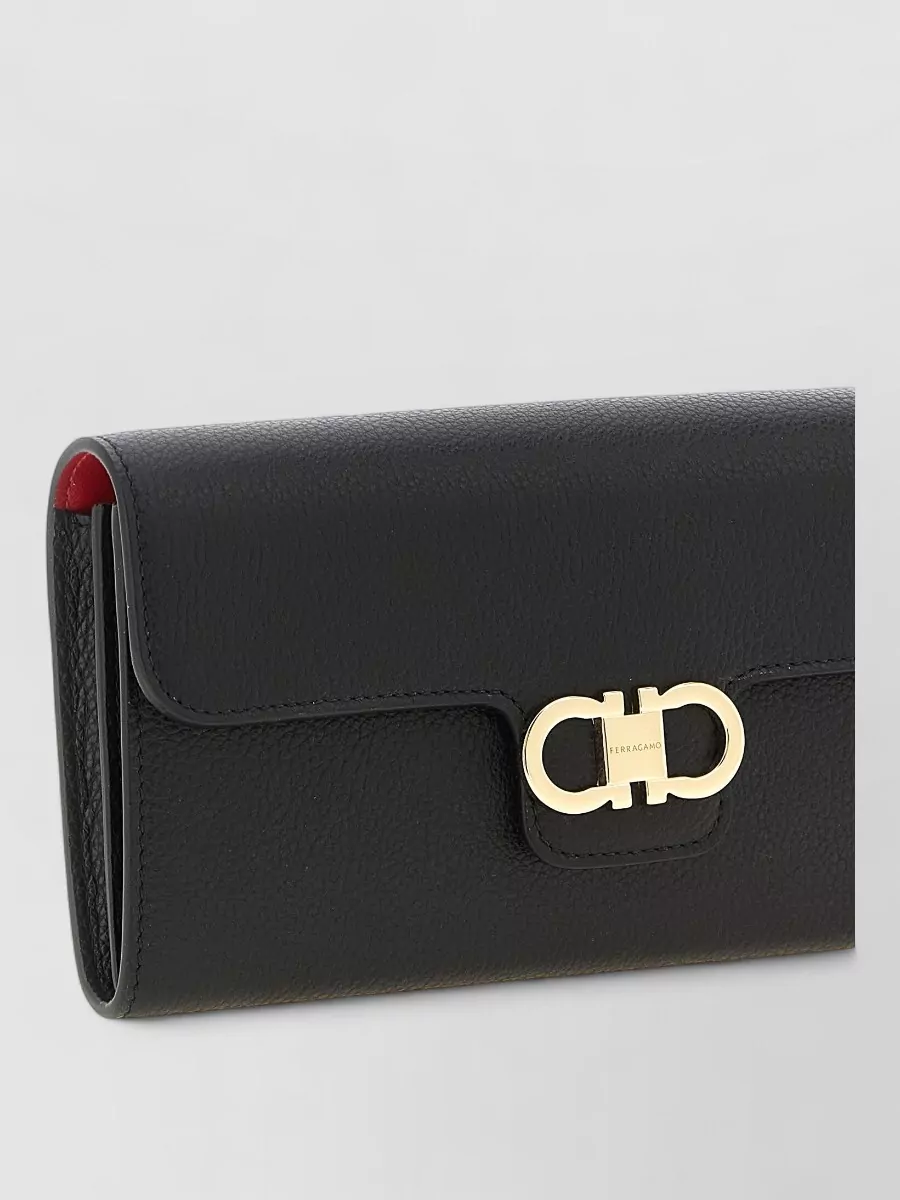 Ferragamo gancini leather clutch bag