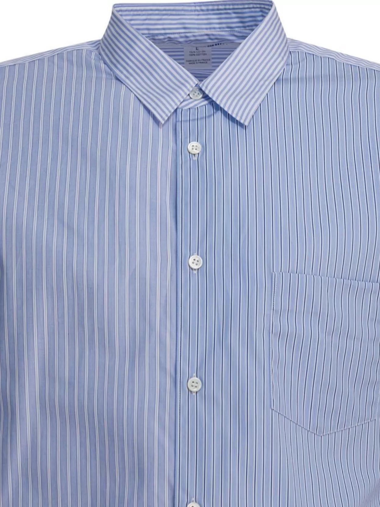 Comme Des Garçons Striped Button-Down Shirt Featuring Chest Pocket