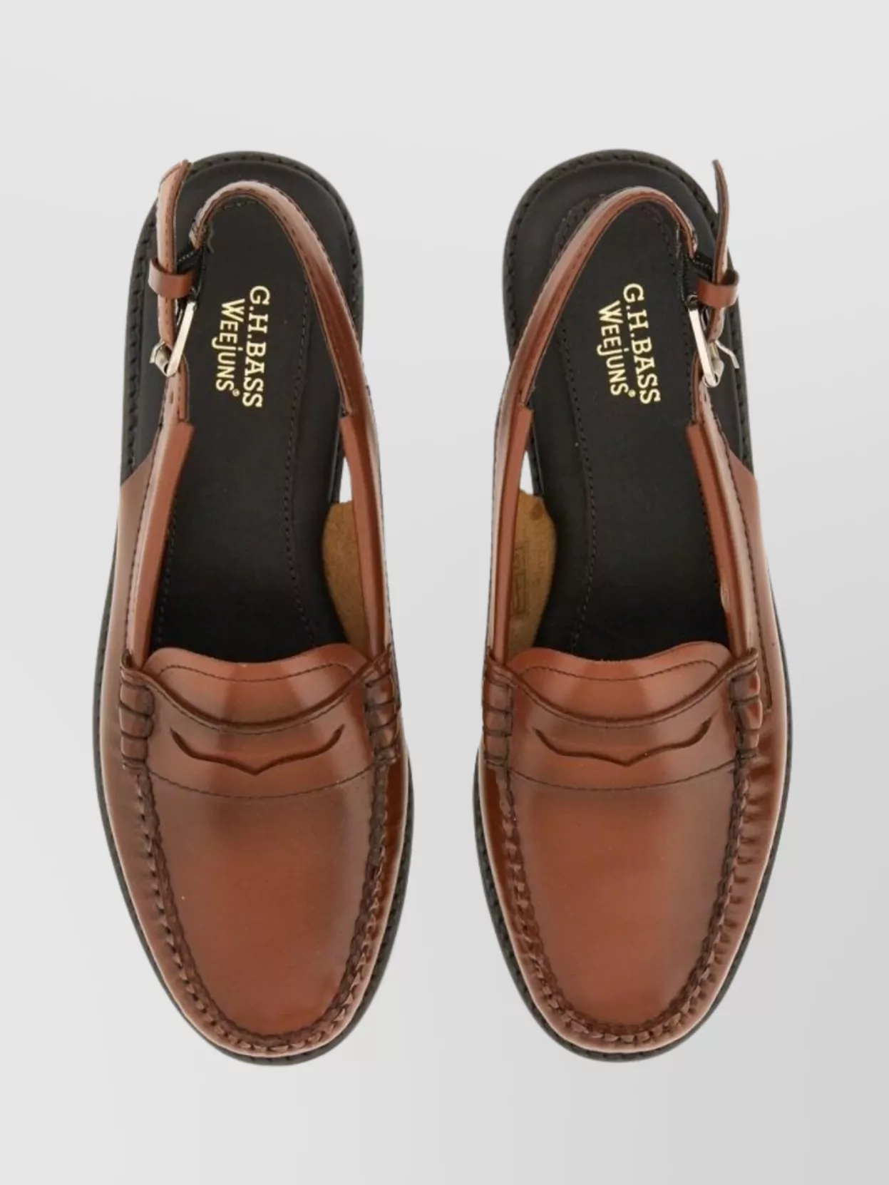 G.h. Bass Buckle Loafer Moc Slingback Smooth