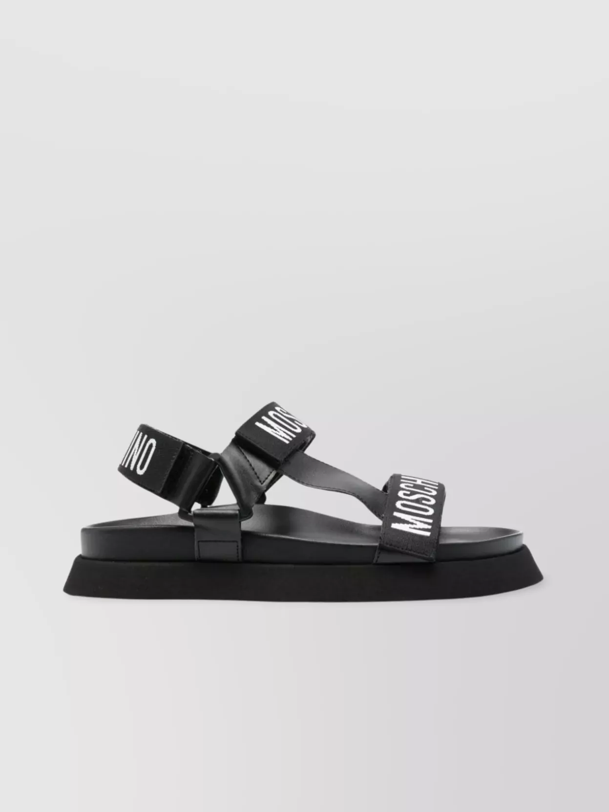 Shop Moschino Sole Platform Open Toe Sandals In Black
