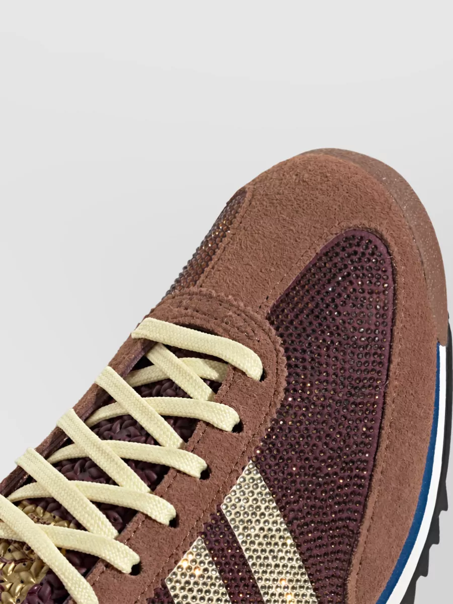 Adidas Suede Leather Crystal-Embellished Low-Top Sneakers