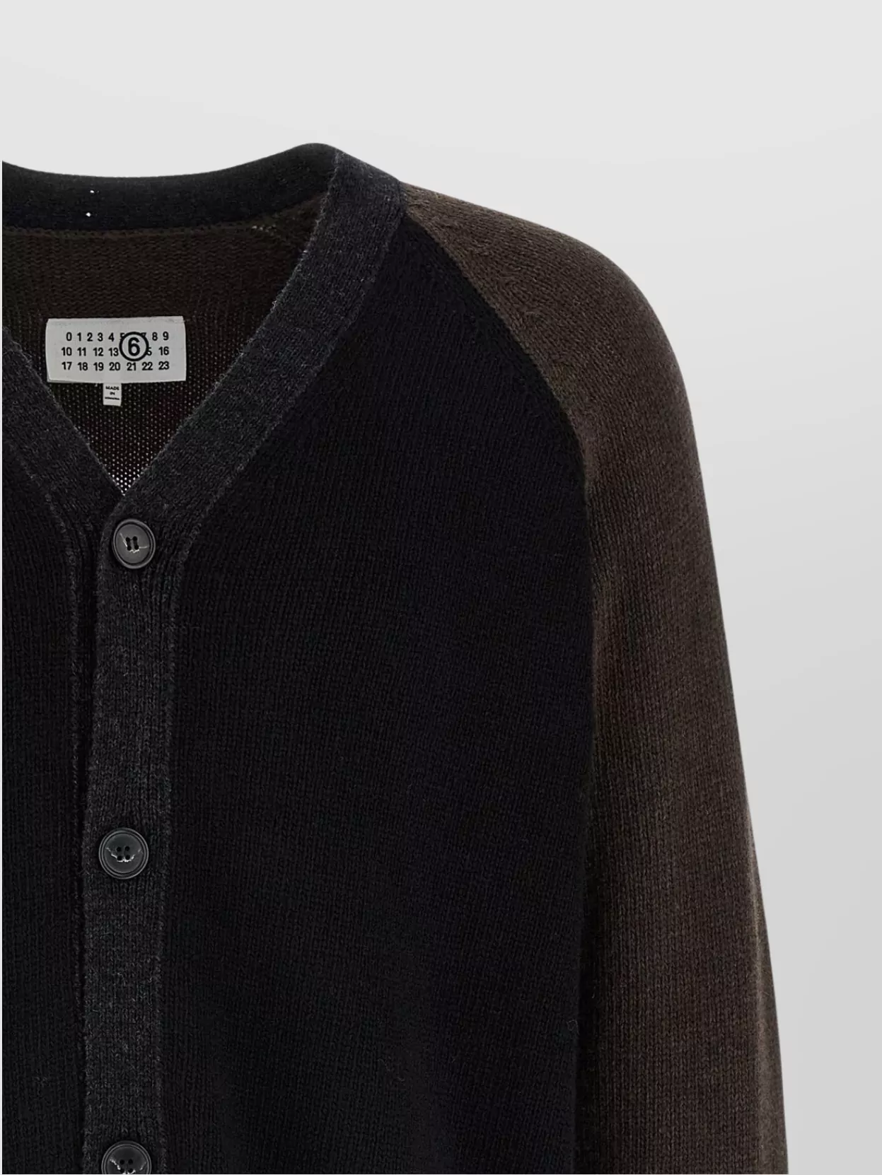 Mm6 Maison Margiela Two-Tone Suede Patch Cardigan