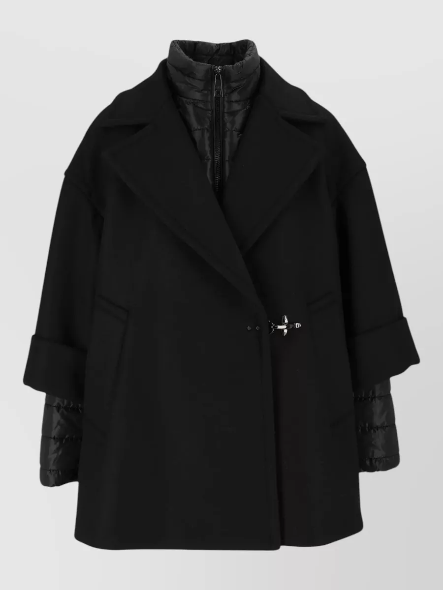 Fay wool-blend quilted-insert single-breasted coat