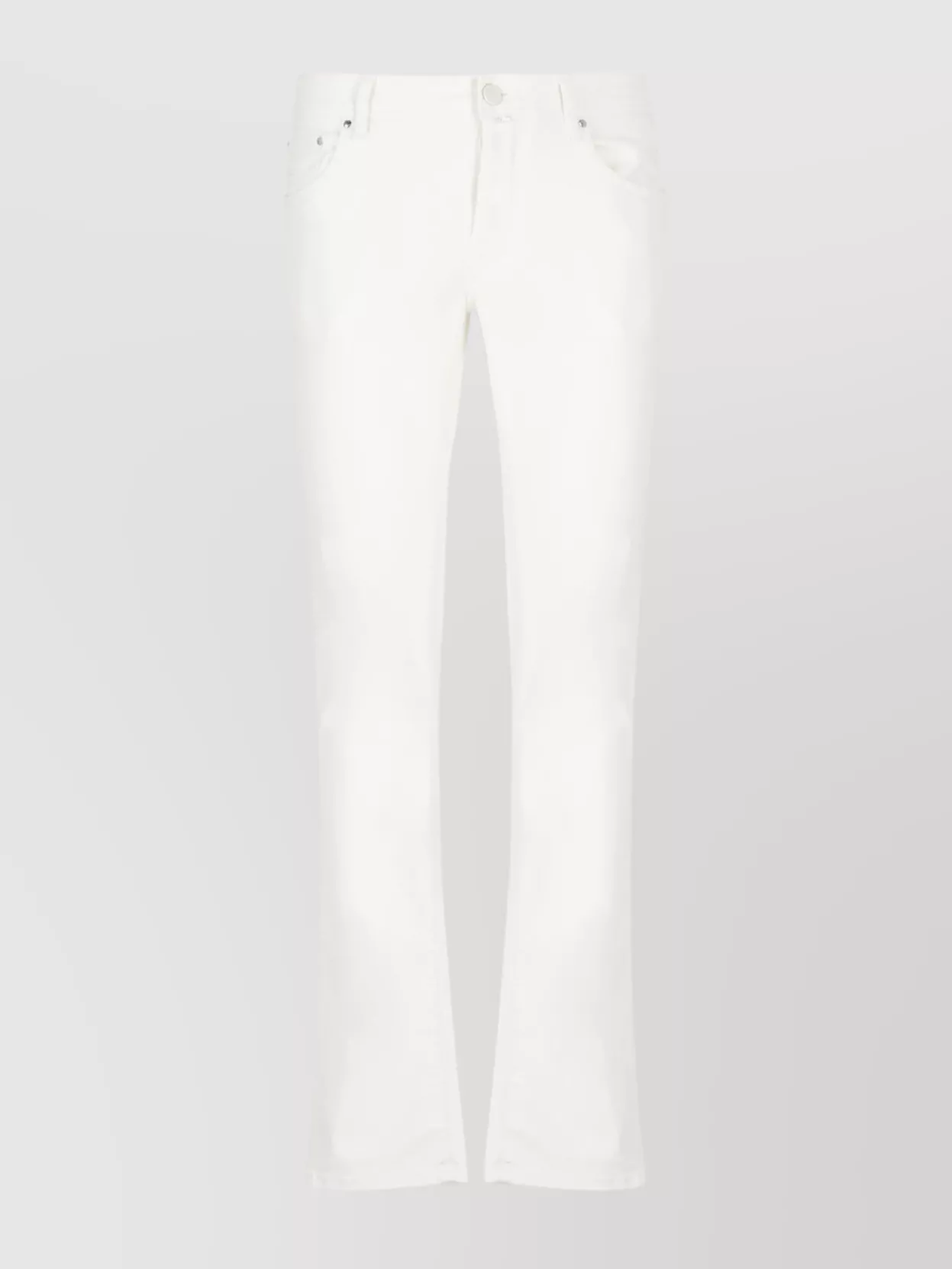 Jacob Cohen Straight Cotton Pants Belt Loops In White