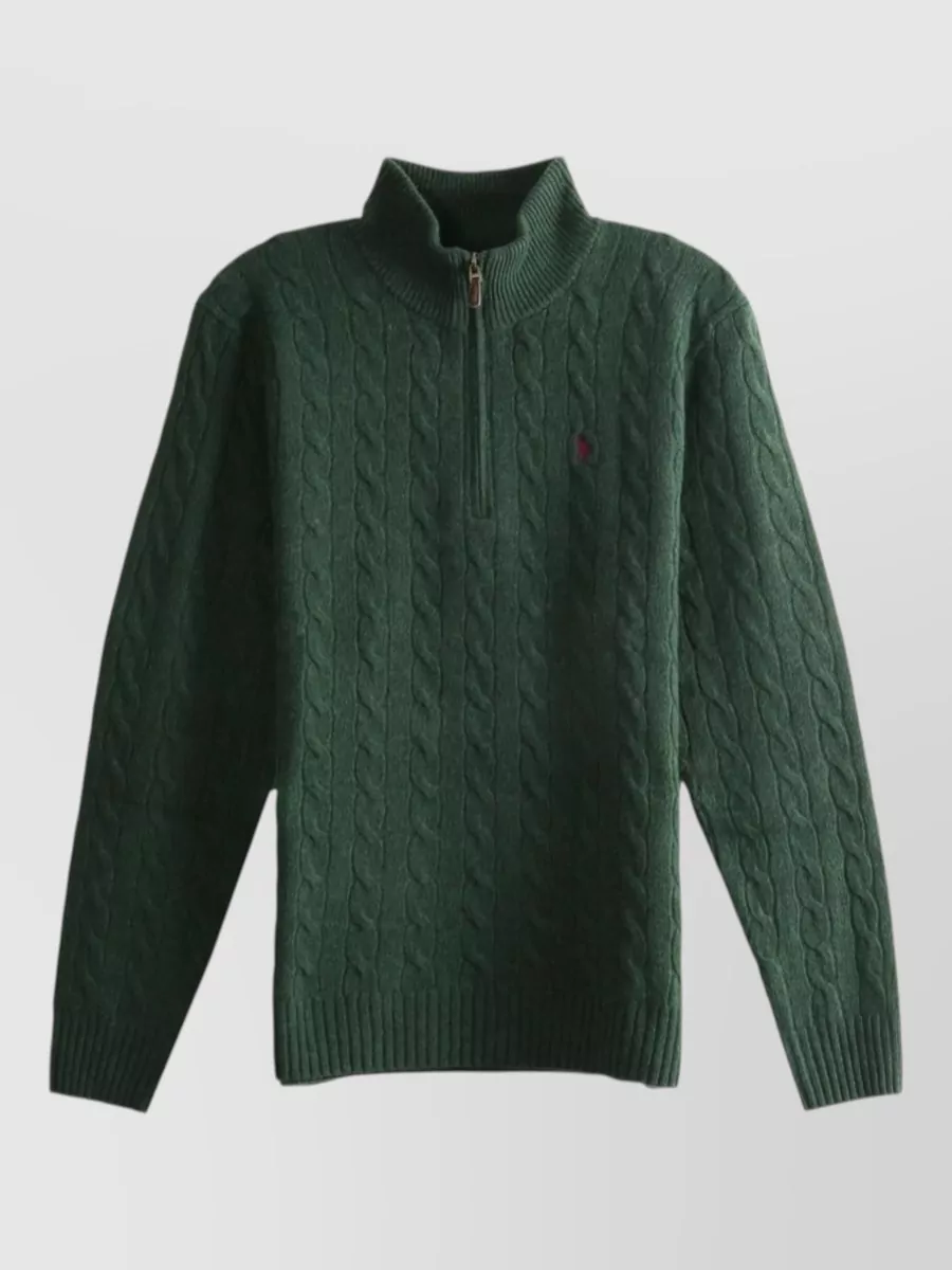 Polo Ralph Lauren cashmere-blend cable-knit quarter-zip jumper