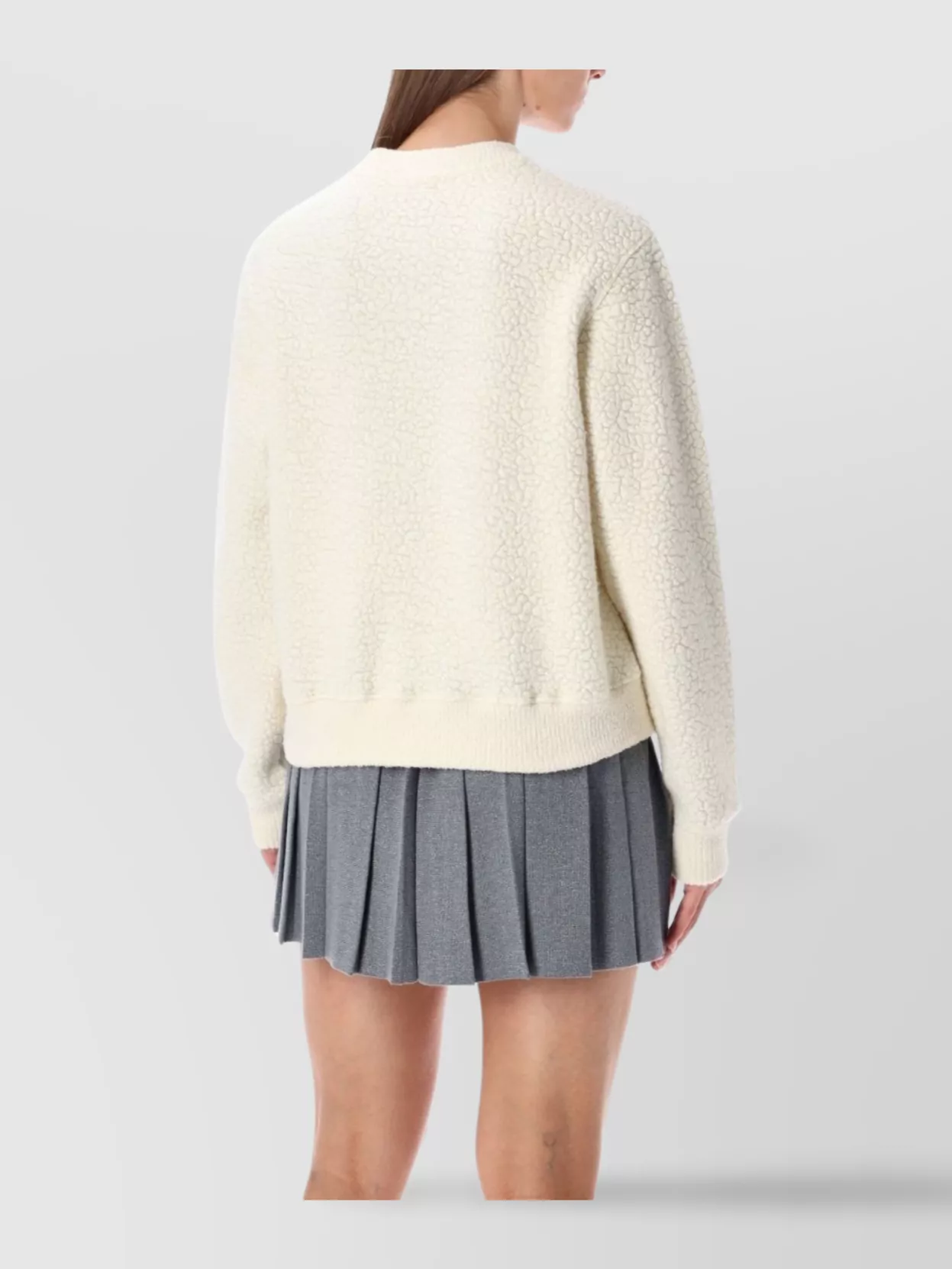 Casablanca Cashmere Blend Fleece Crewneck Top In Animal Print