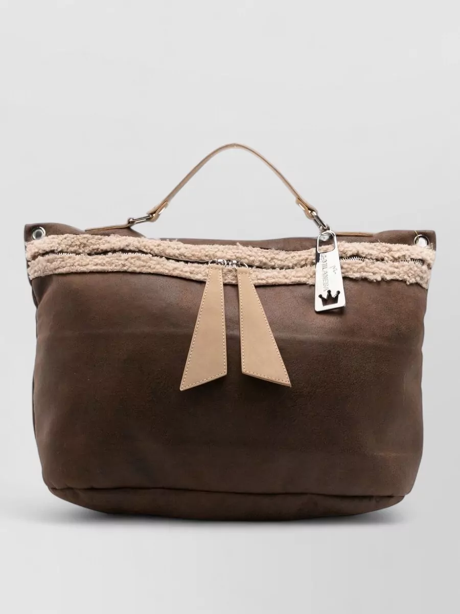 La Milanesa shearling trim tote bag