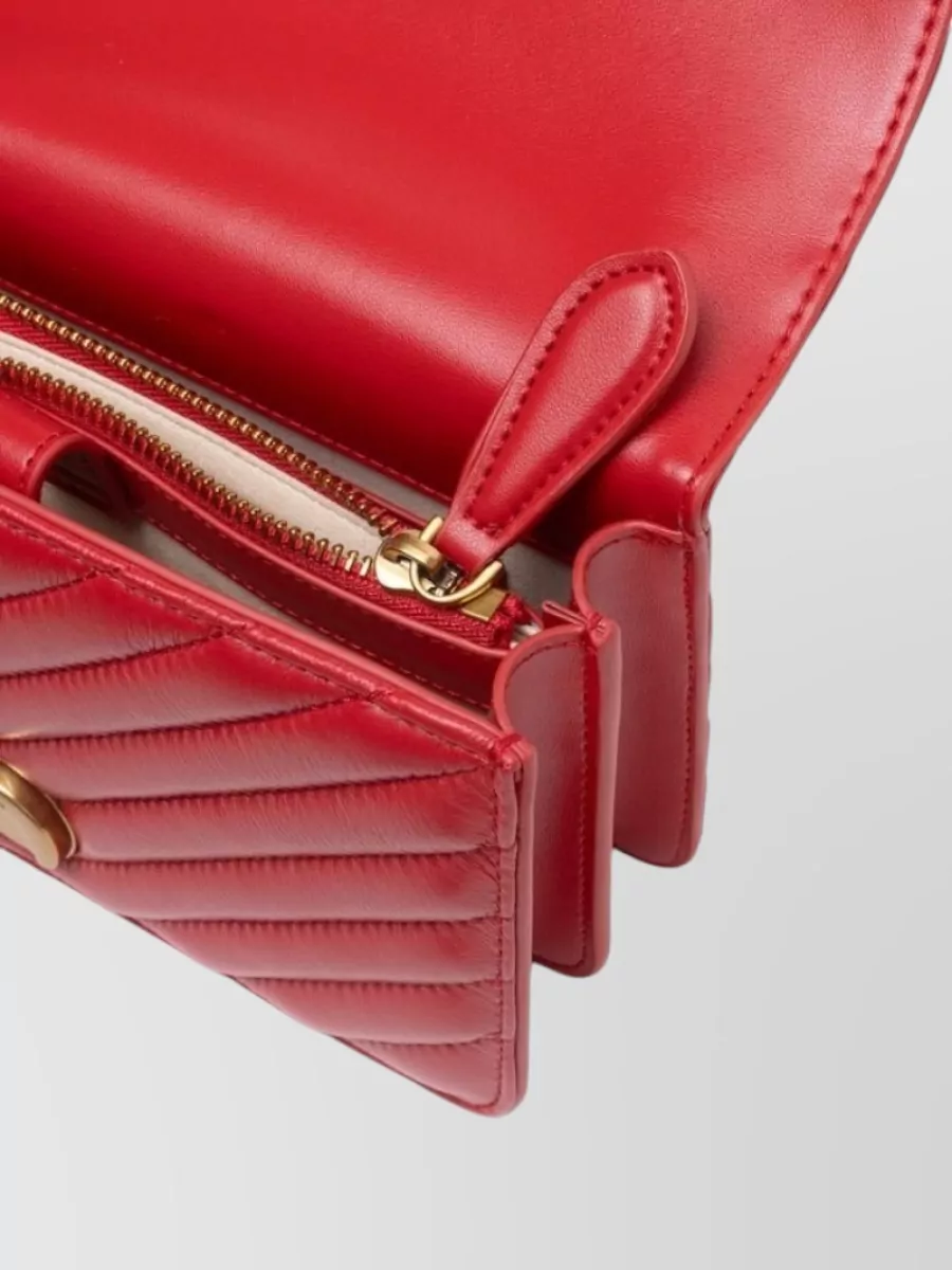 Pinko Love Bag One Mini Leather Quilted Clutch Bag