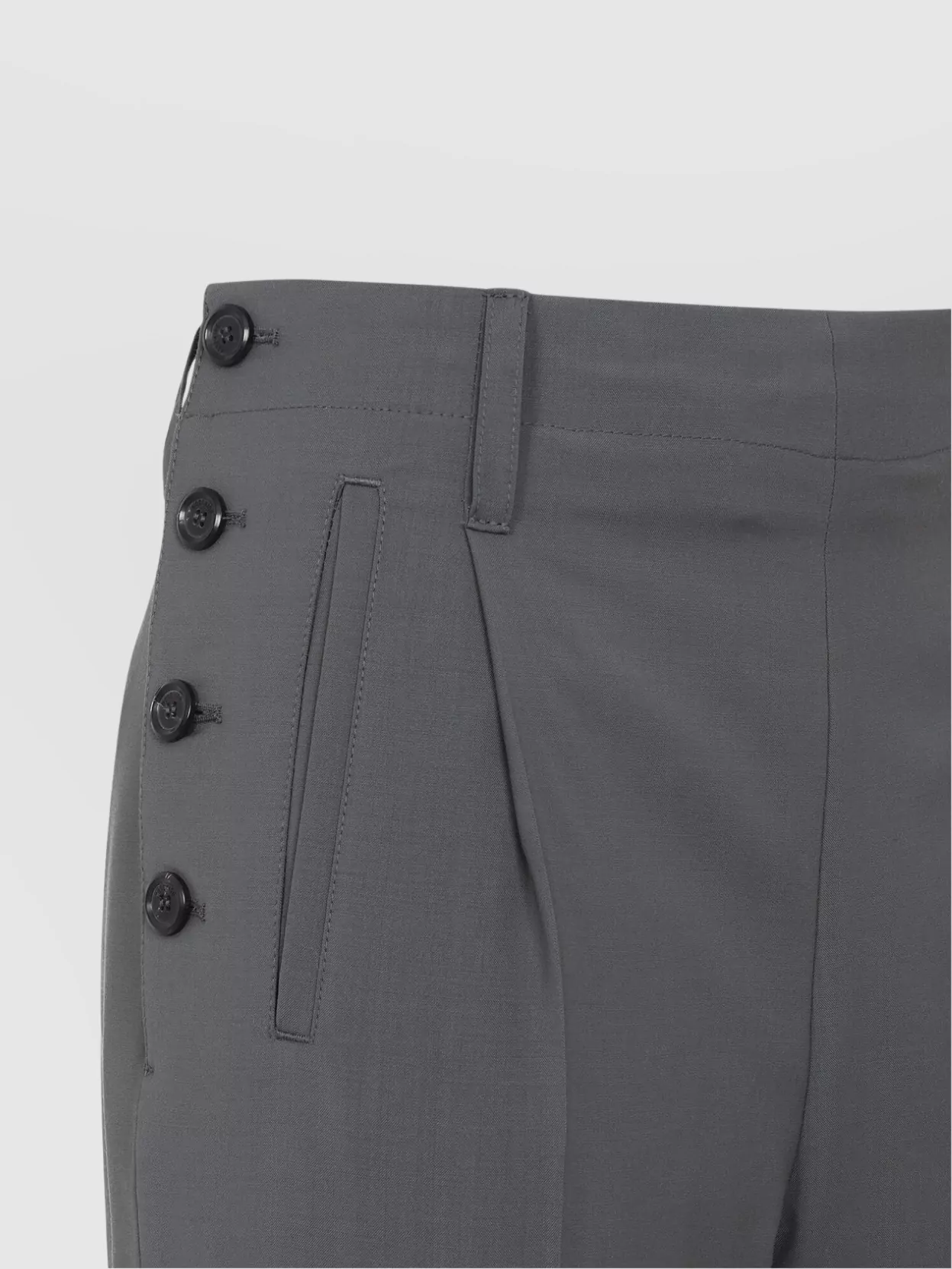 Moschino Cotton Pants With Belt Loops And Button Detailing In Grey