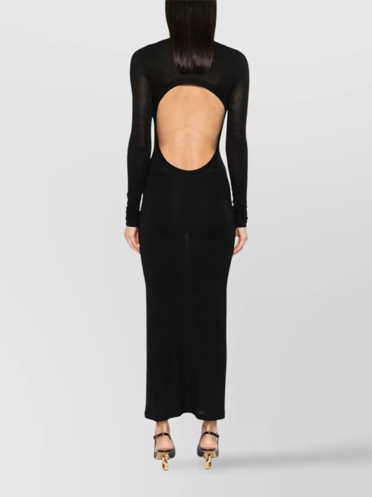 Saint Laurent Wool Blend Long Pencil Dress