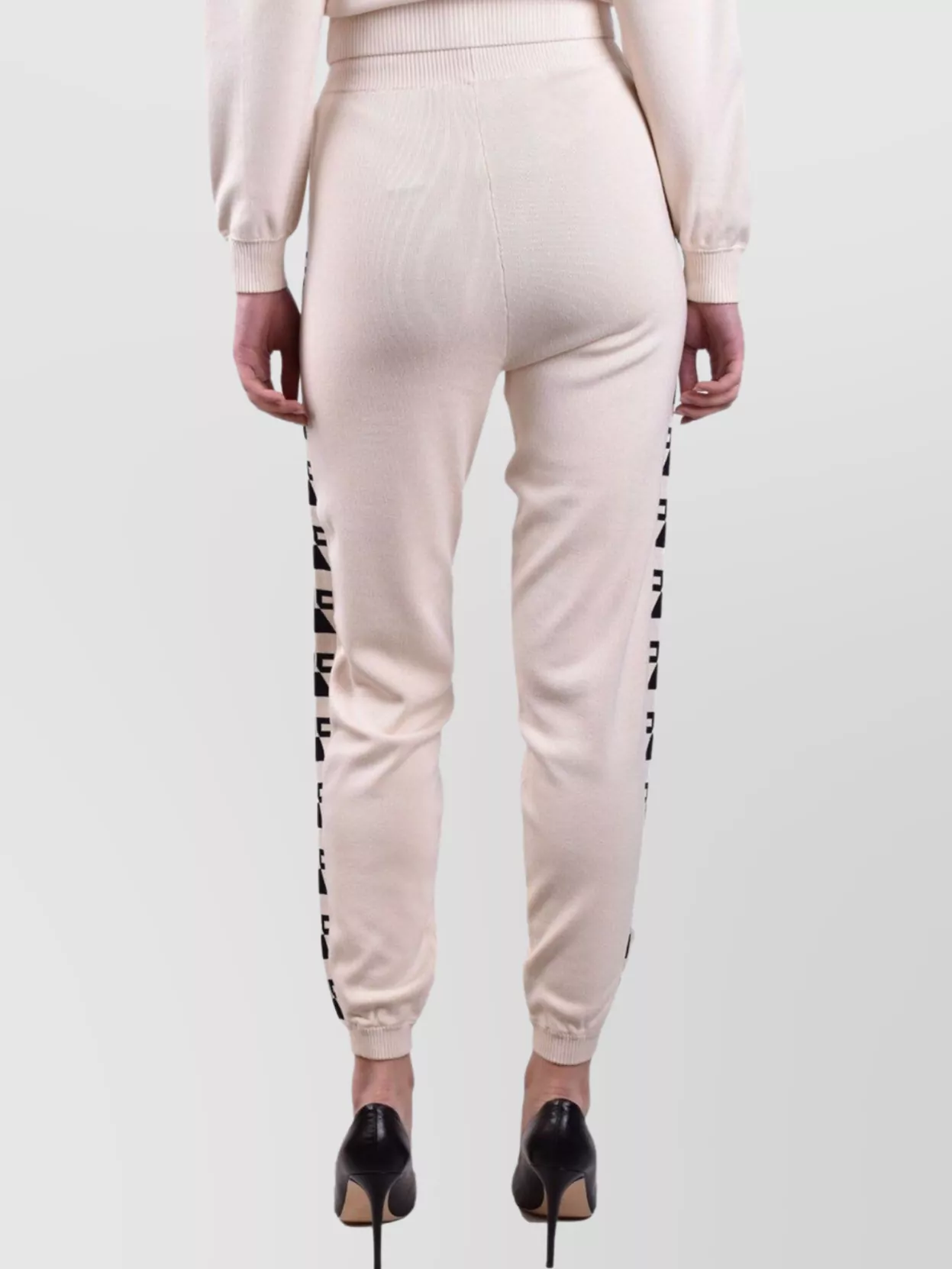 Elisabetta Franchi Trousers With Elastic Waistband And Ribbed Cuffs