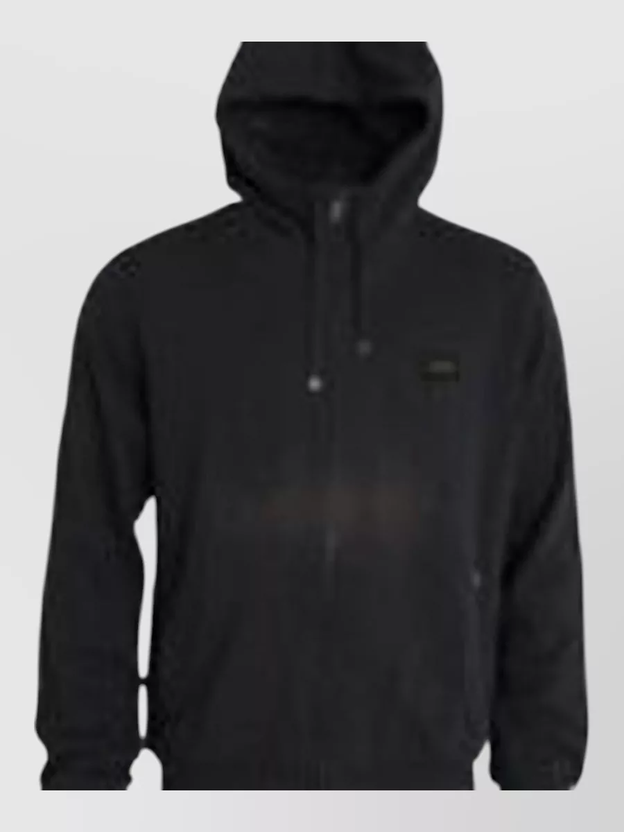 Dolce & Gabbana Silk Granita Al Limone Hooded Sweater In Black