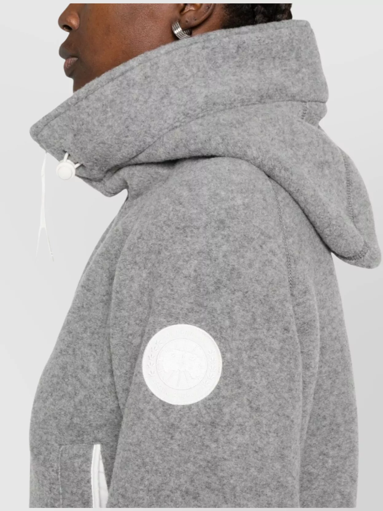 Canada Goose Wool Blend Bomber Jacket Featuring Hood