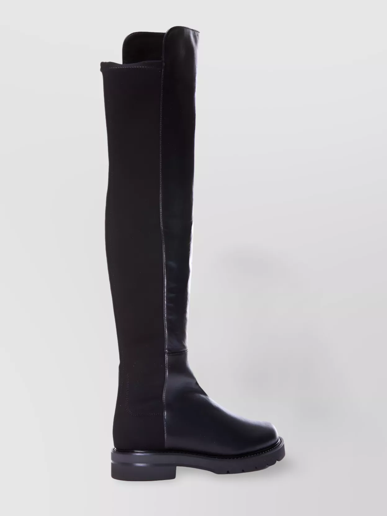 Stuart Weitzman High Leather Chunky Heel Boots In Black