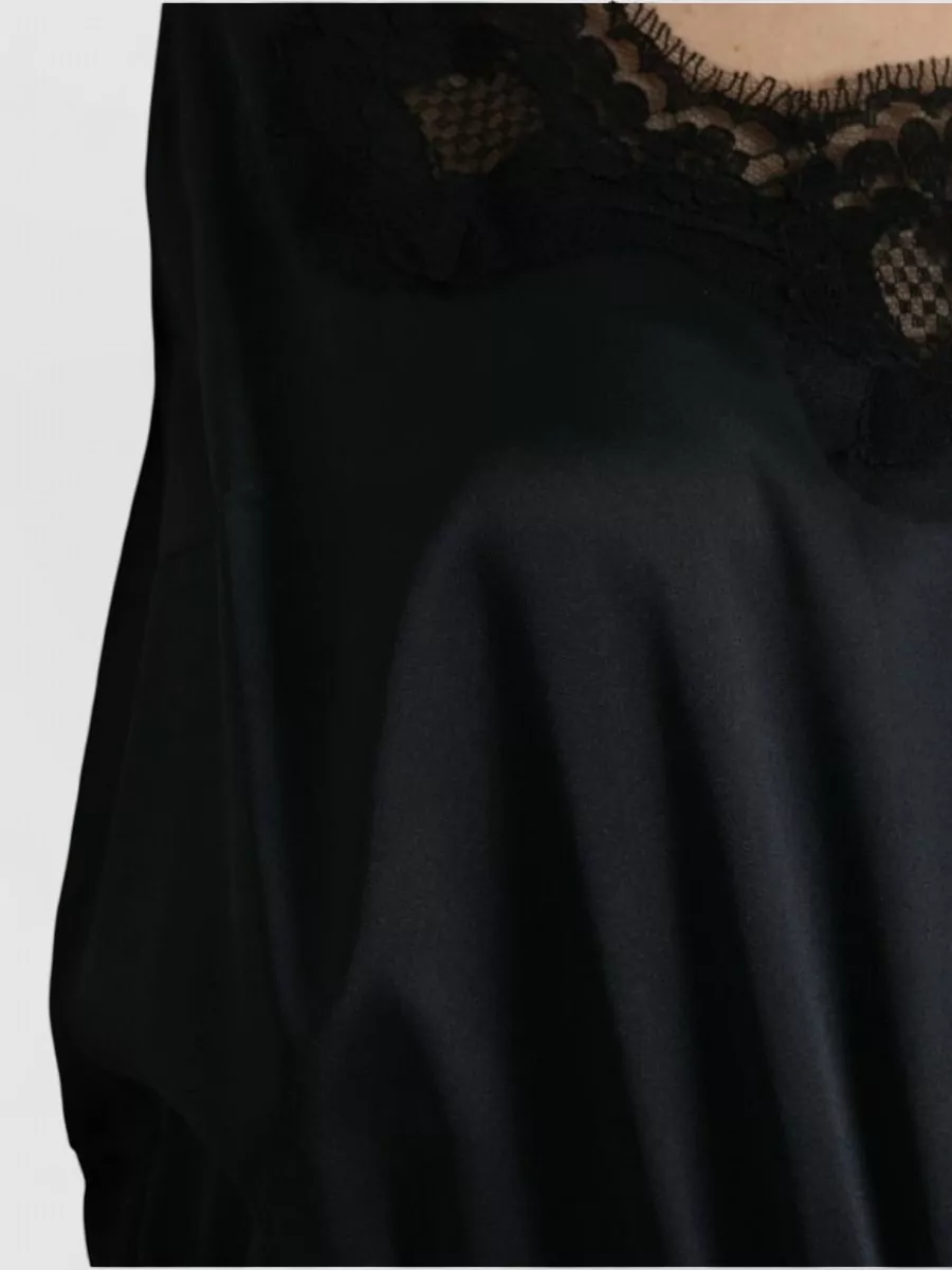 Dolce&Gabbana Silk Lace Trim Midi Dress