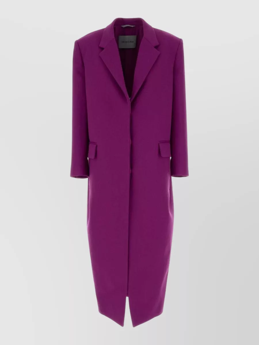 Balenciaga Wool Gabardine Single Breasted Coat