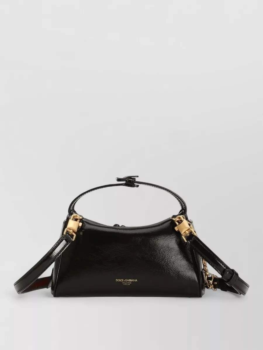 Dolce&Gabbana Vittoria Leather Bag Chain Strap Heart Charm