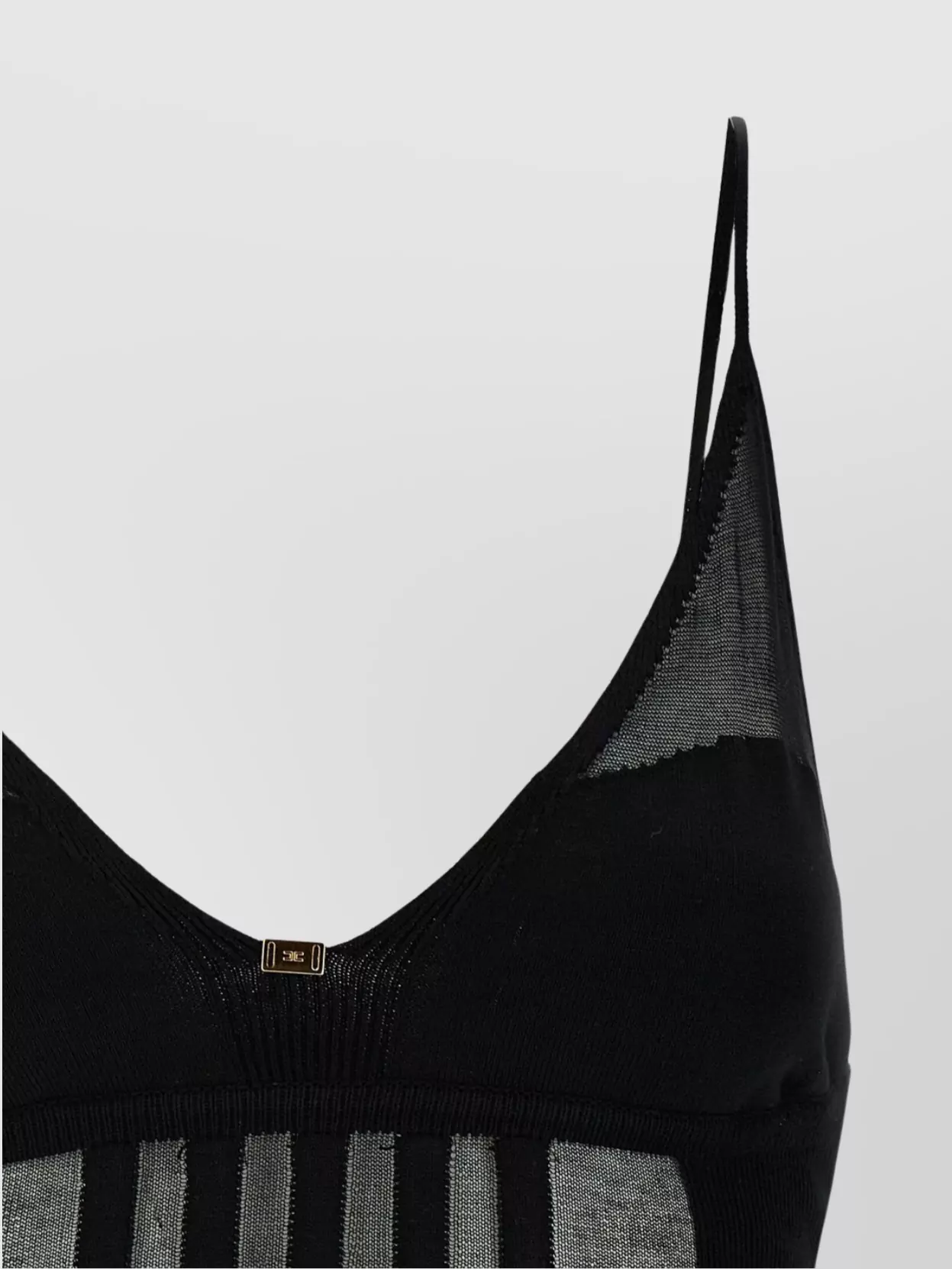 Elisabetta Franchi Sheer Panel Cropped Top