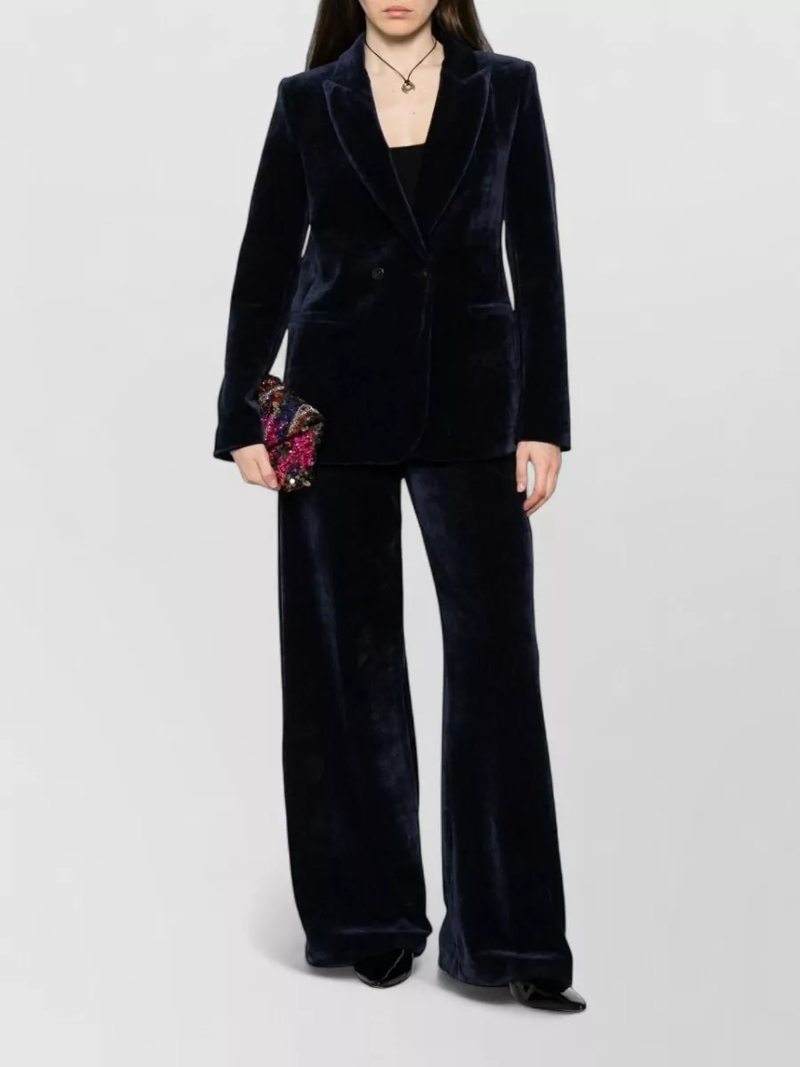 Forte Forte High-Rise Wide-Leg Velvet-Effect Trousers