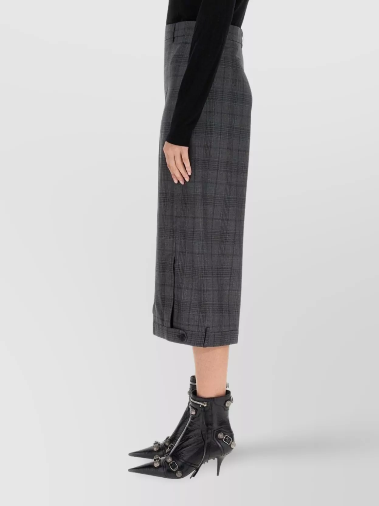 Balenciaga Tailored Check Pattern Wide Leg Shorts