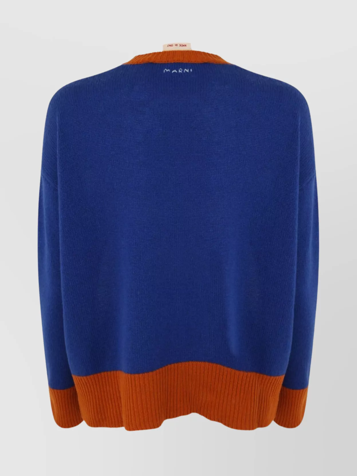 Marni Color Block Light Blue Cashmere Sweater In Multi