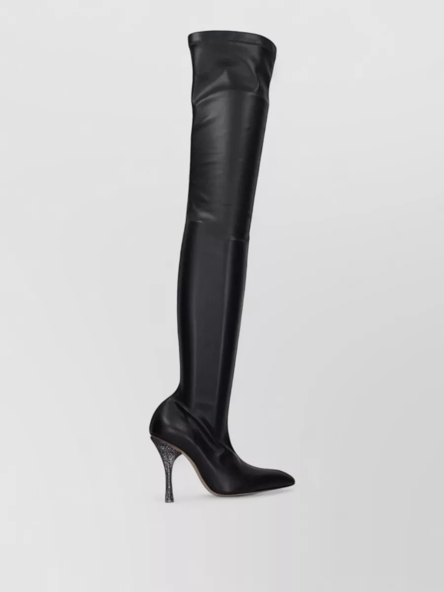 Off-White leather over-the-knee boots