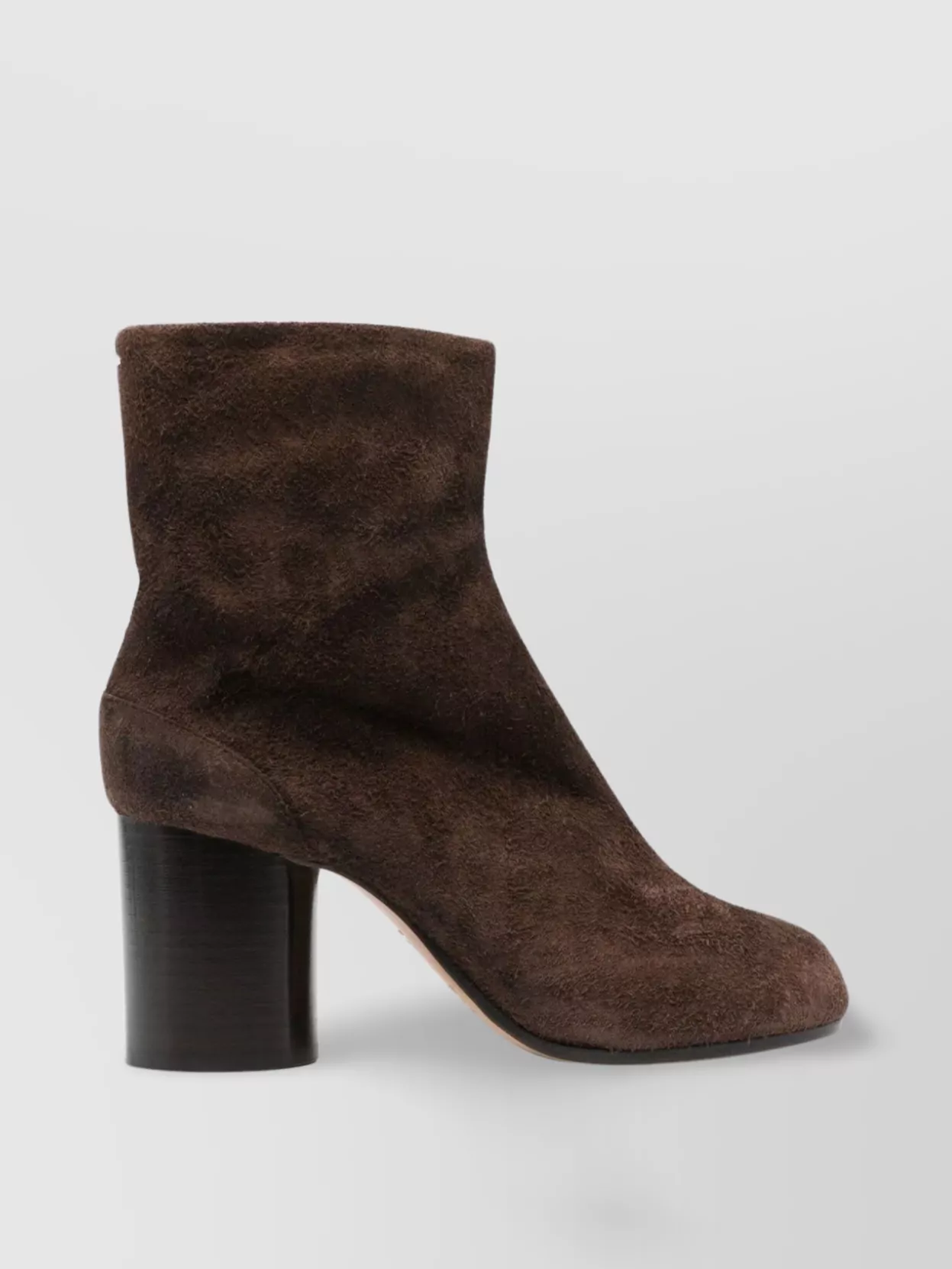 Shop Maison Margiela Suede Ankle Boots With High Block Heel