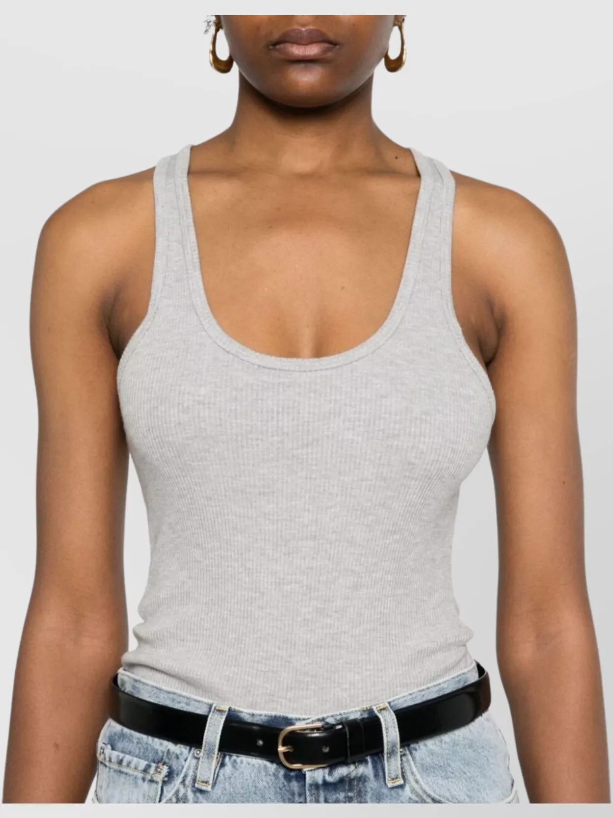 Agolde Poppy Ribbed Stretch Organic Cotton And Tencel Lyocell-blend Jersey Tank