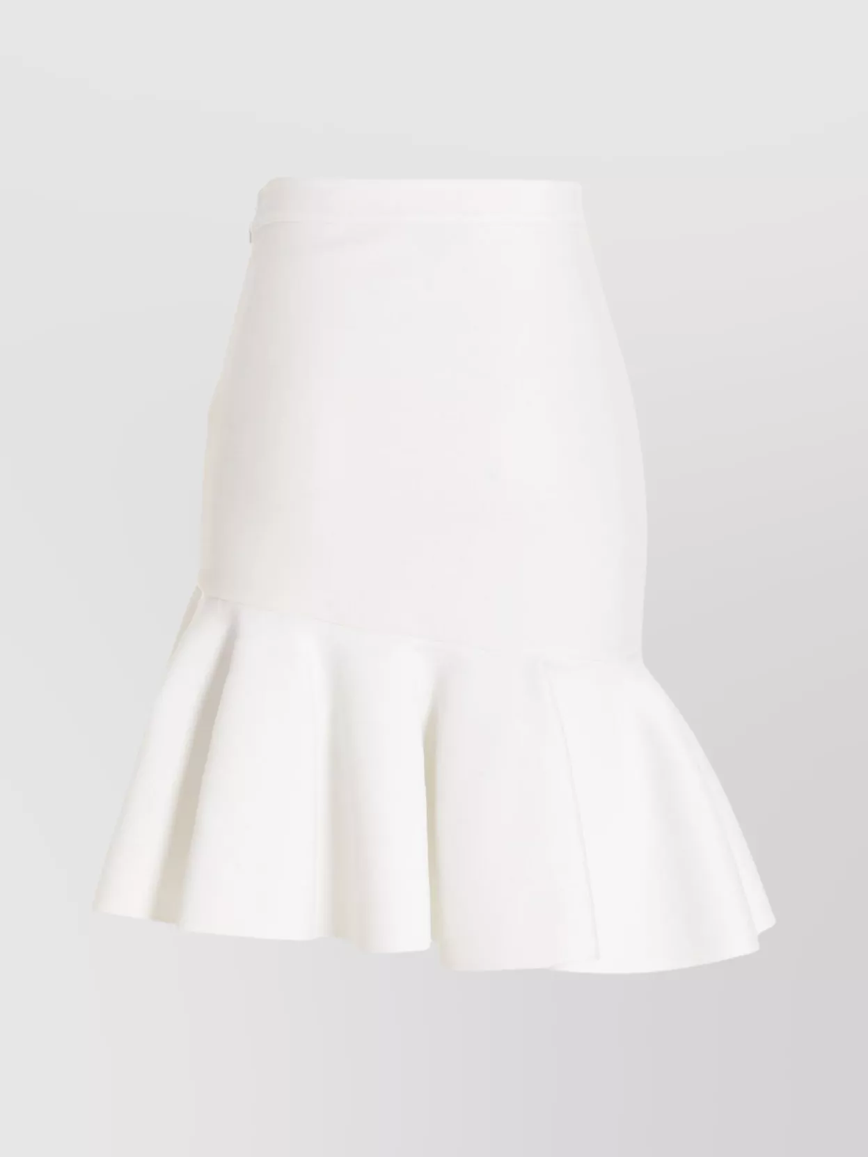 Alexander Mcqueen 'ruffled Hem' High-waisted Skirt In White