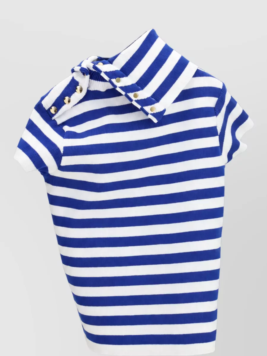 Celine ribbed high neck knitted top