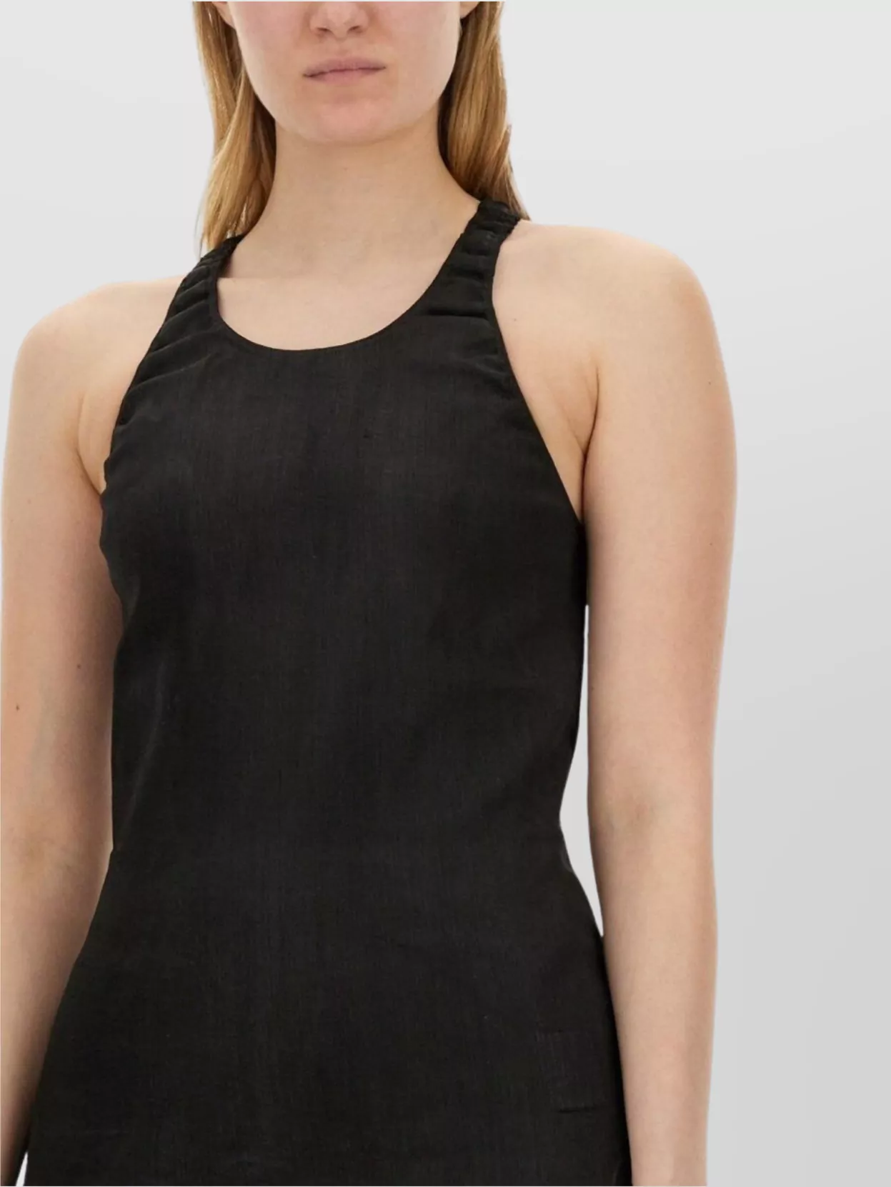 Rick Owens Drkshdw Slim Fit Sleeveless Racerback Frayed Side Tie