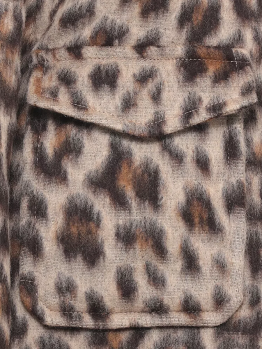 Alberto Biani Wool Animal-Print Oversized Coat