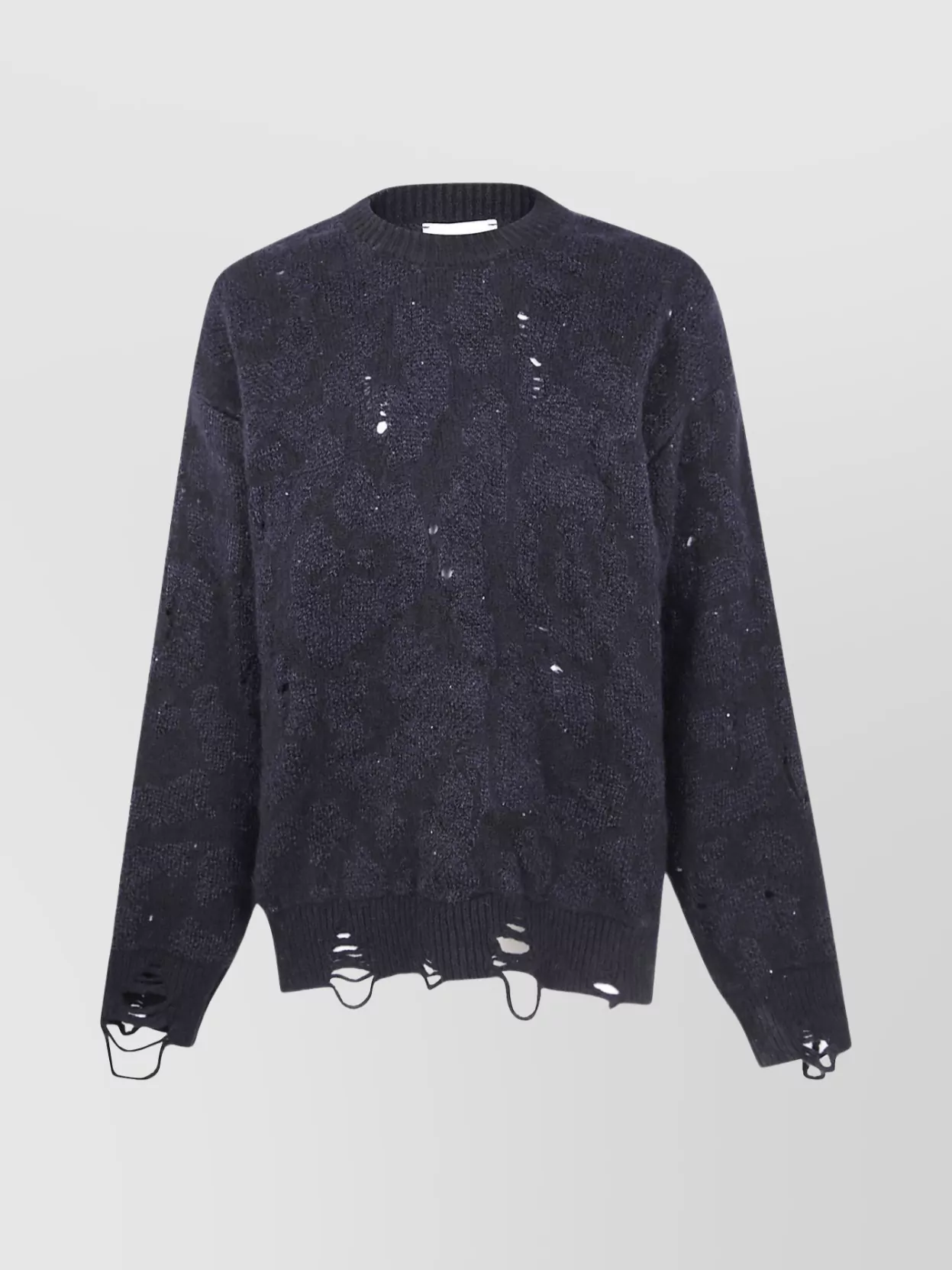 Laneus Animal Print Crew Neck Long Sleeve Jumper