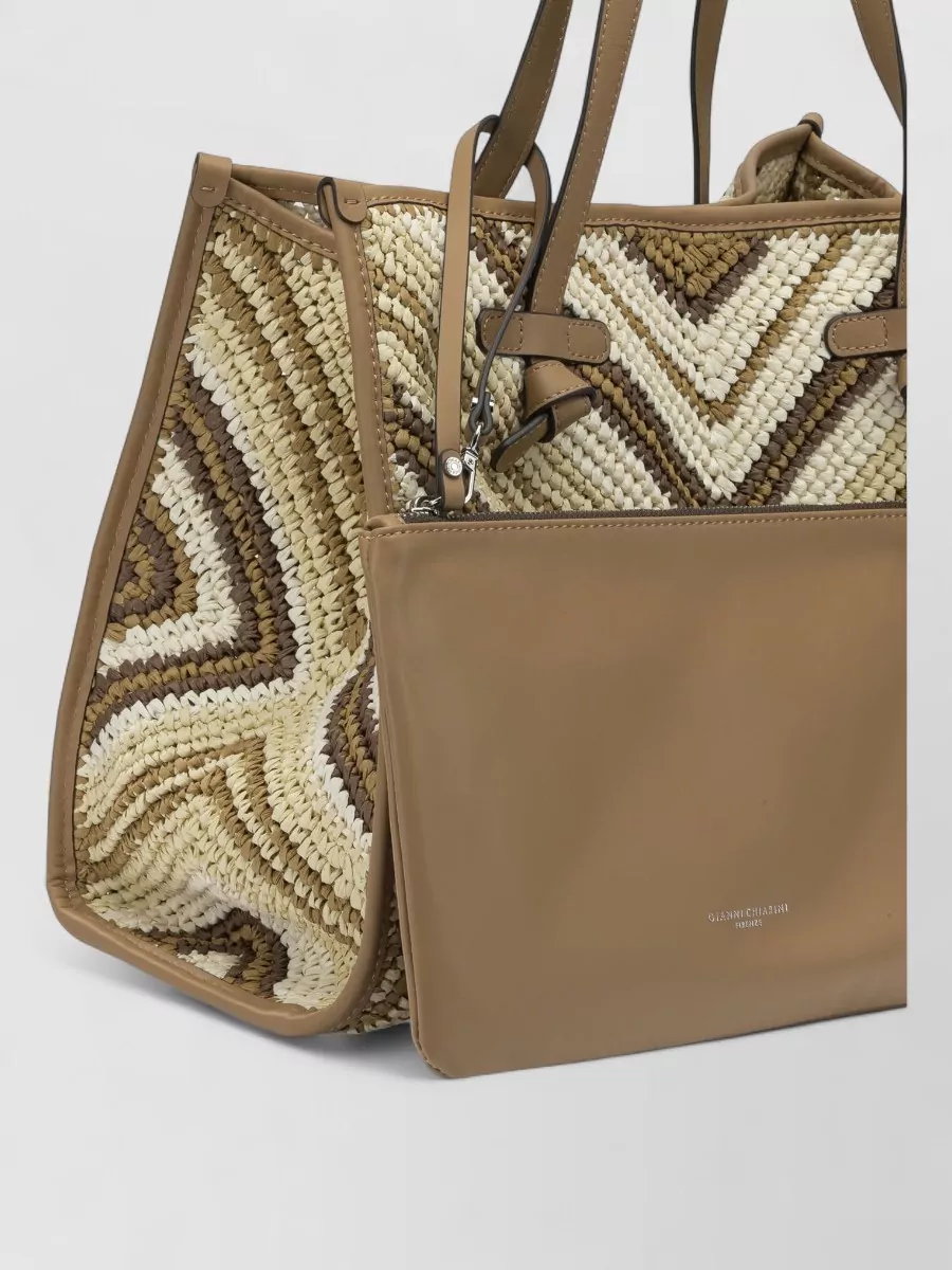 Gianni Chiarini Modern Shoulder Bags Featuring Dual Handles In White